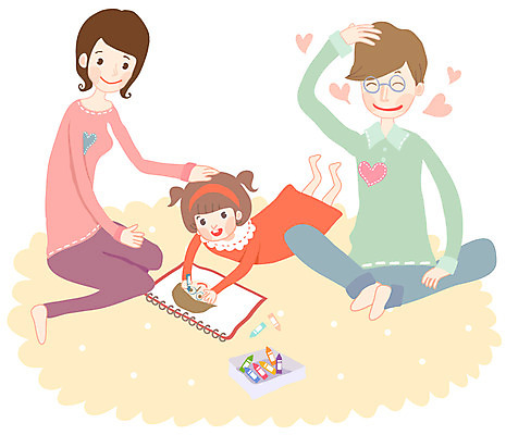 EPS 라이프스타일 여자 남자 딸 행복 어린이 일러스트 가족 엄마 실내 사랑 사람 소녀 세명 부모 자녀 하트 그리기 아빠 스케치북 핵가족 크레파스 국내일러스트 모양 감정 관계 모션 학용품 내부 생활 파일형식 벡터