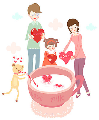 EPS 구름 여자 남자 딸 어린이 인형 일러스트 가족 엄마 빨대 사랑 사람 소녀 컵 세명 부모 곰인형 우유 자녀 하트 아빠 커피잔 컵받침 핵가족 구름모양 국내일러스트 자연요소 모양 식기 감정 커피 관계 잔 유제품 받침대 파일형식 벡터 구름_자연