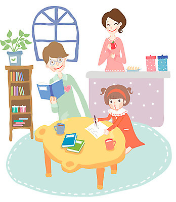 EPS 라이프스타일 접시 여자 남자 딸 화분 어린이 거실 일러스트 창문 가족 탁자 엄마 책장 실내 사람 소녀 책 컵 세명 부모 독서 필기구 주방 머그컵 자녀 아빠 사과 커피잔 핵가족 가정교육 받아쓰기 국내일러스트 식기 교육 커피 가구 과일 관계 문구용품 잔 내부 생활 파일형식 벡터