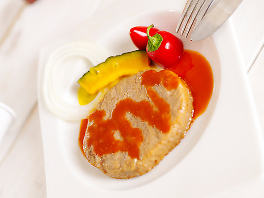 포토 JPG 스튜디오촬영 접시 음식 포크 고추 호박 서양음식 스테이크 요리 사람없음 나이프 단호박 함박스테이크 국내포토 식기 채소 실내 칼 파일형식