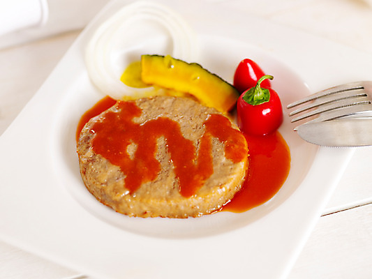 포토 JPG 스튜디오촬영 접시 음식 포크 고추 호박 서양음식 스테이크 요리 사람없음 나이프 단호박 함박스테이크 국내포토 식기 채소 실내 칼 파일형식