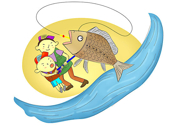 PSD 동물 한마리 계절 남자 아들 호수 초등학생 어린이 일러스트 낚시 방학 여름방학 어류 서기 들기 사람 소년 성인 야외 두명 강 잡기 아빠 당기기 낚싯대 고기잡이 부자지간 남자만 국내일러스트 1 학생 가족 모션 레저 휴가 어업 수중동물 낚시용품 파일형식 여름_계절