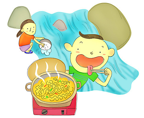 PSD 라이프스타일 계절 여자 남자 아들 초등학생 어린이 음식 가사 일러스트 젓가락 가족 엄마 방학 여름방학 요리 사람 소년 성인 야외 두명 여름 소풍 계곡 식사 뚜껑 돌_바위 바위 라면 냄비 설거지 버너 취사 입맛 국내일러스트 학생 관계 휴가 수저 생활 야외활동 면류 솥 요리중 파일형식 여름_계절