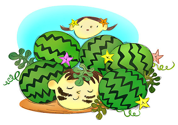 PSD 식물 계절 여자 남자 별 얼굴 초등학생 어린이 음식 밭 과일 일러스트 방학 수박 여름방학 사람 소녀 소년 두명 신체부위 분장 줄무늬 변장 수박밭 숨기 숨바꼭질 찾기 어린이만 국내일러스트 자연요소 학생 무늬 농업 모션 휴가 파일형식 여름_계절