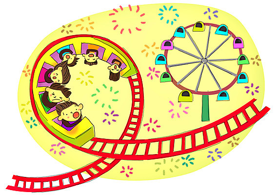 PSD 계절 여자 어린이교육 교육 남자 초등학생 어린이 일러스트 방학 여름방학 사람 소녀 소년 여러명 상반신 놀이공원 놀이기구 무서움 즐거움 대관람차 롤러코스터 상업시설 어린이만 국내일러스트 학생 감정 다수 휴가 테마파크 시설 상업 파일형식 여름_계절