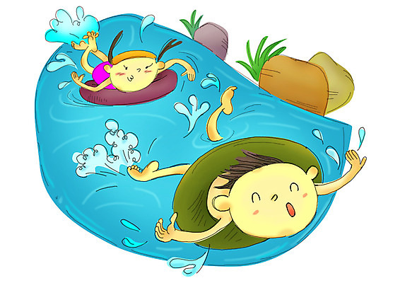 PSD 계절 여자 어린이교육 교육 남자 수영복 초등학생 어린이 일러스트 자연 물놀이 물장구 방학 여름방학 사람 소녀 경기 소년 야외 두명 여름 계곡 수영 돌_바위 바위 급류 튜브 어린이만 국내일러스트 학생 옷 스포츠 놀이 휴가 수상스포츠 생태계 파일형식 여름_계절