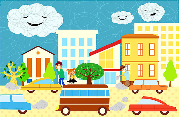 EPS 나무 식물 구름 여자 할아버지 노년 남자 도로 길 어린이 일러스트 교통시설 자동차 거리 주택 마스크 사람 소녀 빌딩 야외 건물 세명 환경 도시 환경오염 오염 도심 매연 대기오염 기침 도보 이산화탄소 황사 국내일러스트 자연요소 건축물 육상교통 교통 컨셉 성인 시설 먼지 파일형식 벡터