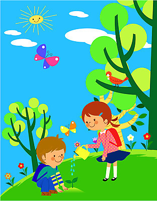 EPS 주간 나무 식물 구름 학생 여학생 여자 남자 꽃 행복 초등학생 어린이 남학생 나비 일러스트 자연 조류 사람 소녀 소년 야외 두명 새싹 자연보호 환경 희망 물뿌리개 환경오염 오염 언덕 물주기 친환경 원예 동산 나무심기 자연주의 식물심기 어린이만 국내일러스트 자연요소 동물 감정 곤충 컨셉 모션 취미 보호 생태계 심기 파일형식 벡터