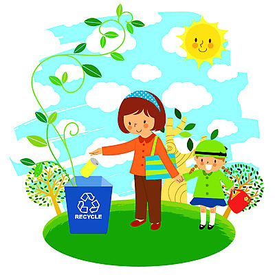 EPS 주간 나무 식물 구름 여자 남자 어린이 일러스트 자연 엄마 사람 소녀 야외 두명 태양 자연보호 환경 희망 재활용 유치원생 쓰레기통 환경오염 오염 덩굴 분리수거 선행 국내일러스트 자연요소 감정 컨셉 가족 보호 친환경 생태계 파일형식 벡터