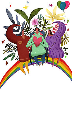 전신 PSD 여자 남자 무지개 일러스트 친절 사랑 들기 사람 앉기 성인 세명 하트 풀 장애인 휠체어 풍선 손하트 배려 평등 성인만 국내일러스트 자연요소 모양 식물 감정 컨셉 모션 손짓 장애 파일형식