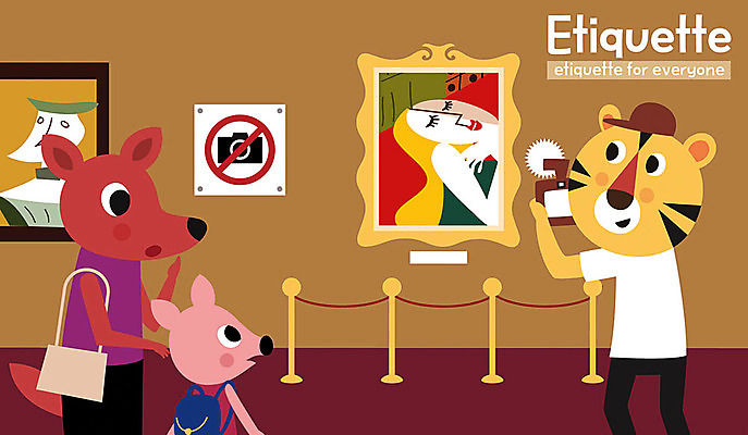 동물 캐릭터 동물캐릭터 일러스트 사슴 세마리 사람없음 카메라 귀여움 사진촬영 예절 호랑이 미술관 그림 박물관 관람 매너 국내일러스트 일러캐릭터 AI파일 컨셉 포유류 3 전자제품 촬영 파일형식 벡터