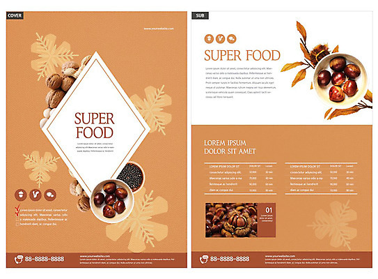 템플릿 ZIP 리플렛 사람없음 갈색 견과류 밤 전단템플릿 전단 호두 건강식품 인디자인 INDD 슈퍼푸드 이미지템플릿 음식 컬러 건강 홍보물 파일형식