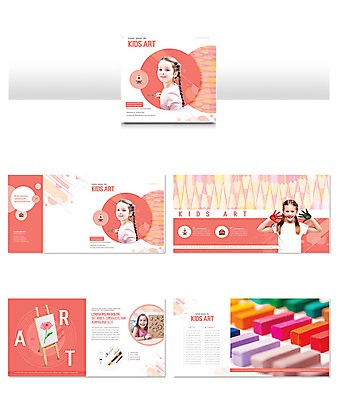 외국인 템플릿 여자 교육 ZIP 어린이 리플렛 분홍색 미술 들기 사람 소녀 팜플렛 여러명 물감 붓 그림 소녀만 인디자인 INDD 이미지템플릿 컬러 다수 모션 문화예술 인종 미술도구 여자만 어린이만 파일형식