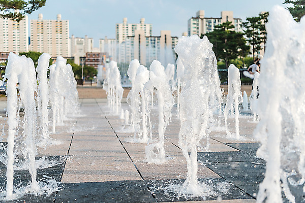 포토 JPG 주간 공원 풍경 사람없음 야외 물 여름 여름풍경 분수 분수대 국내포토 자연요소 계절 공공시설 파일형식 여름_계절