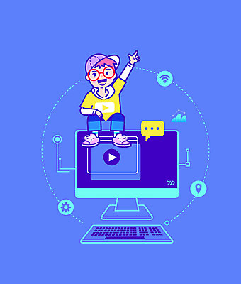 전신 학생 교육 남자 어린이 하늘색 일러스트 한명 앉기 파란색 컴퓨터 손들기 에듀 에듀케이션 컴퓨터교육 소년한명만 코딩 스쿨팩 국내일러스트 AI파일 1 컬러 모션 사람 전자제품 남자한명만 소년만 파일형식 벡터