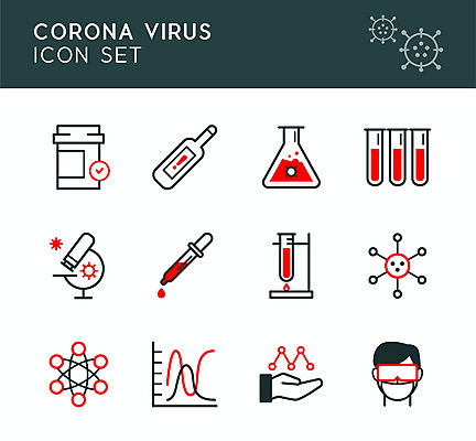 아이콘 남자 그래프 세포 현미경 실험 한명 사람 성인 빨간색 바이러스 약병 온도계 체온계 DNA 연구원 스포이트 라인아이콘 플라스크 보안경 코로나바이러스 델타변이바이러스 2D아이콘 AI파일 직업 1 컬러 실험기구 약 생명공학 안전장비 피펫 병_담는 파일형식 벡터