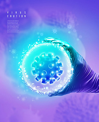 PSD 편집이미지 손 경고 한명 들기 신체부위 보라색 잡기 바이러스 검사_조사 감염 홀로그램 이미지편집 1 컬러 모션 사람 파일형식