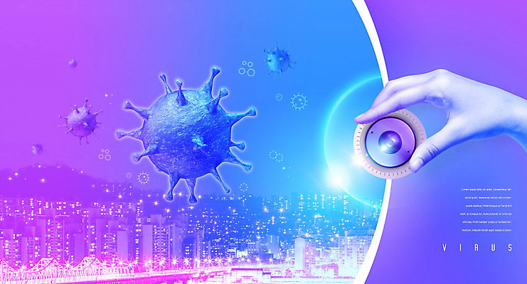 PSD 편집이미지 손 버튼 경고 빌딩 신체부위 파란색 보라색 도시 바이러스 이미지편집 컬러 사람 건물 파일형식