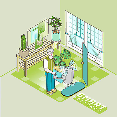 전신 PSD 라이프스타일 남자 화분 화초 일러스트 한명 초록색 스마트 로봇 배송 택배 아이소메트릭 몬스테라 남자한명만 AI_인공지능 국내일러스트 식물 1 컬러 컨셉 사람 생활 운송업 남자만 파일형식