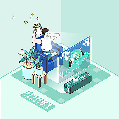 전신 PSD 라이프스타일 남자 화분 일러스트 한명 초록색 소파 스피커 스마트 영화 팝콘 아이소메트릭 좀비 남자한명만 VR기기 집콕 홈시네마 AI_인공지능 국내일러스트 1 컬러 음향기기 컨셉 의자 문화예술 사람 생활 기계 신조어 가상현실 남자만 파일형식 앳홈라이프