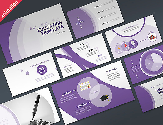 템플릿 교육 비즈니스 졸업 그래프 사람없음 세트 연필 보라색 졸업장 PPT 프레젠테이션 분석 문서템플릿 학위수여 애니형PPT 9P 이미지템플릿 컬러 컨셉 학용품 필기구 파일형식