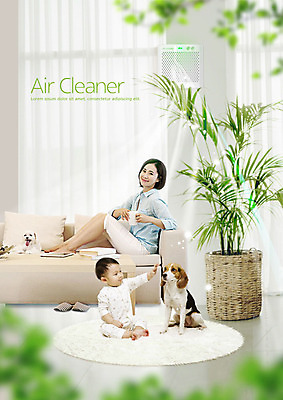 전신 PSD 편집이미지 여자 남자 화분 엄마 성인 두명 앞모습 옆모습 30대 소파 아기 강아지 공기청정기 반려 청정 이미지편집 뷰포인트 의자 가족 사람 장년 반려동물 가전제품 개 파일형식