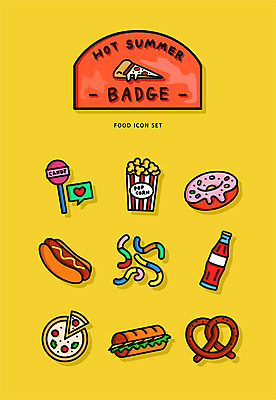 아이콘 피자 샌드위치 사탕 사람없음 여름 세트 노란색 여러개 도넛 주식 콜라 팝콘 배지 젤리 핫도그 브레첼 2D아이콘 AI파일 계절 음식 컬러 다수 디저트 패스트푸드 서양음식 금융 탄산음료 파일형식 벡터