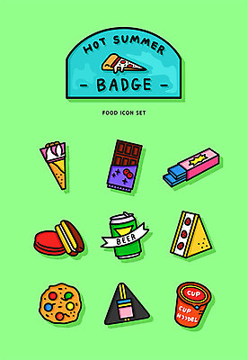 아이콘 음식 아이스크림 맥주 샌드위치 사람없음 연두색 여름 세트 쿠키 초콜릿 여러개 껌 배지 삼각김밥 초코파이 컵라면 편의점 2D아이콘 AI파일 계절 다수 디저트 주류 초록색 상점 라면 김밥 파일형식 벡터