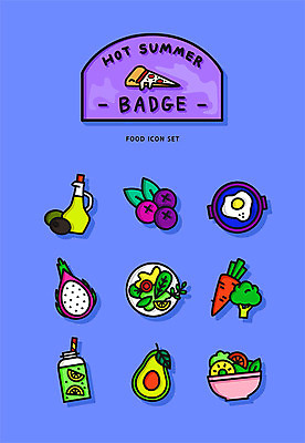 아이콘 과일 사람없음 여름 파란색 세트 여러개 샐러드 올리브오일 블루베리 배지 아보카도 스무디 패션후르츠 2D아이콘 AI파일 계절 음료 음식 컬러 다수 기름_음식 열대과일 파일형식 벡터