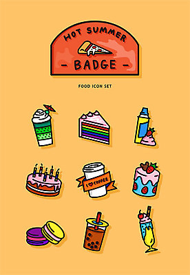 무료이미지 아이콘 커피 음료 음식 사람없음 여름 세트 케이크 주황색 여러개 조각케이크 배지 파르페 마카롱 휘핑크림 버블티 2D아이콘 AI파일 계절 컬러 다수 디저트 크림 휘핑 파일형식 벡터