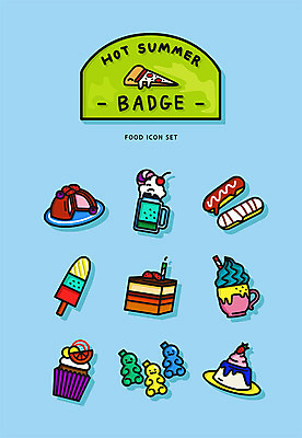 아이콘 하늘색 아이스크림 디저트 사람없음 여름 세트 케이크 여러개 컵케이크 배지 젤리 초코케이크 티라미수 2D아이콘 AI파일 계절 음식 다수 파란색 파일형식 벡터