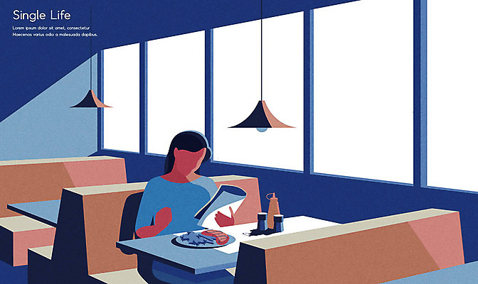 여자 의자 일러스트 창문 탁자 요리 한명 사람 앉기 상반신 성인 파란색 소파 식당 식사 싱글라이프 얼굴없음 성인여자한명만 혼족 국내일러스트 AI파일 1 라이프스타일 컬러 가구 모션 상점 여자한명만 성인여자만 파일형식 벡터