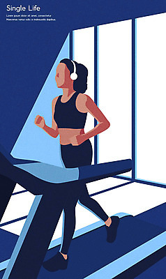 전신 여자 일러스트 창문 한명 사람 성인 파란색 운동 런닝머신 싱글라이프 얼굴없음 성인여자한명만 국내일러스트 AI파일 1 라이프스타일 컬러 건강 운동기구 여자한명만 성인여자만 파일형식 벡터