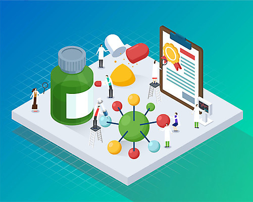 여자 남자 일러스트 돋보기 세포 들기 사람 여러명 성인 알약 약 약병 DNA 연구원 가루 아이소메트릭 개발 서류판 연구소 자격증 성인만 신약_의학 국내일러스트 AI파일 직업 다수 의학 모션 사무용품 생명공학 증명서 병_담는 파일형식 벡터