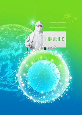 PSD 편집이미지 여자 지구 40대 중년 한명 들기 사람 상반신 초록색 파란색 팻말 한국인 바이러스 방역 중년여자한명만 코로나바이러스 방역복 방역사 팬데믹 생활방역 방역기 델타변이바이러스 이미지편집 직업 1 옷 컬러 모션 프레임 동양인 성인 여자한명만 중년여자만 파일형식