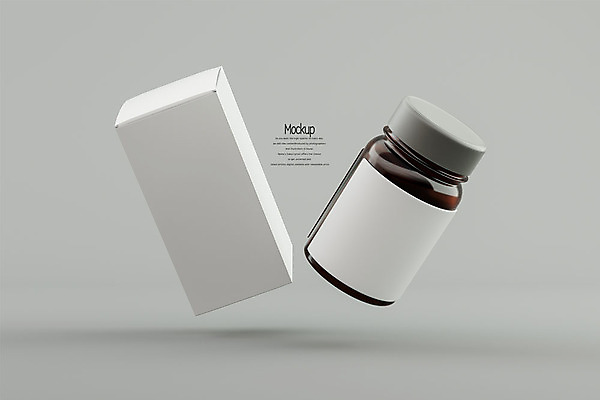 PSD 편집 편집이미지 의학 회색배경 유리병 사람없음 상자 약 3D소스 3D 약병 디지털합성 패키지 의약용품 목업 편집소스 편집3D 백그라운드 병_용기 회색 오브젝트 병_담는 파일형식