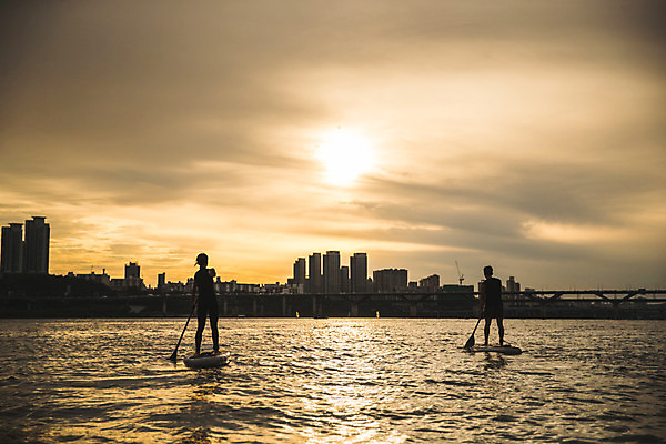 포토 JPG 주간 전신 커플 응시 여자 남자 스포츠 서기 들기 20대 성인 야외 두명 뒷모습 강 한국인 수상스포츠 잡기 노 한강 노젓기 성인만 패들보드 국내포토 자연요소 시선 뷰포인트 관계 모션 서울 사람 동양인 청년 서핑 랜드마크 선박 파일형식