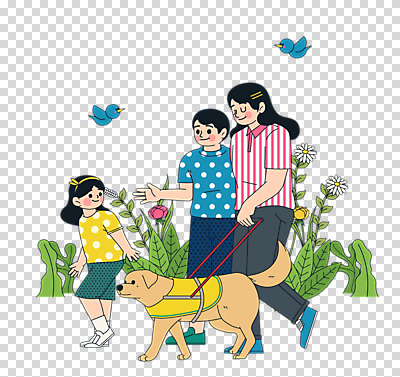 전신 나무 편집 편집이미지 여자 남자 꽃 어린이 두마리 조류 안내 누끼 세명 장애인 PNG 시각장애인 안내견 장애인의날 편집소스 식물 동물 2 사람 개 장애 파일형식 법정기념일