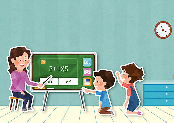 전신 PSD 여자 교육 남자 딸 아들 어린이 일러스트 엄마 수업 모바일 소녀 소년 성인 세명 파란색 텔레비전 수학 사회이슈 온라인 에듀 에듀케이션 온라인강의 스쿨팩 사회적거리두기 원격수업 온라인개학 온택트 국내일러스트 캠페인 컬러 컨셉 교과목 가족 사람 전자제품 강의 개학 원격 파일형식 언택트