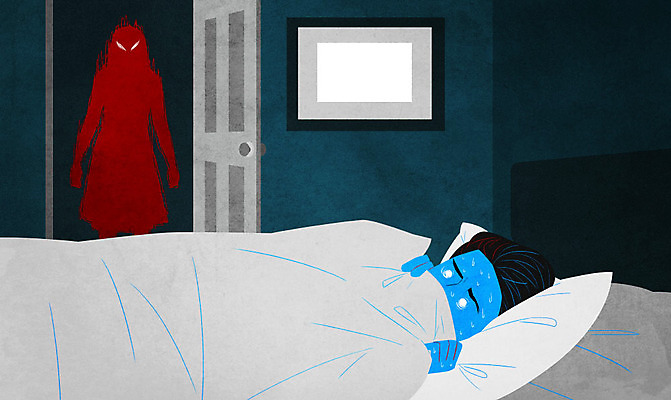 전신 PSD 여자 실루엣 일러스트 한명 서기 사람 상반신 눕기 머리 문 침대 유령 무서움 악마 불안 땀 정신질환 환각 성인남자한명만 조현병 국내일러스트 1 감정 가구 모션 촬영기법 신체부위 질병 증상 남자한명만 성인남자만 파일형식