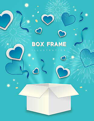 리본 일러스트 프레임 폭죽 선물 사람없음 선물상자 상자 하트 깜짝선물 민트색 프레임일러스트 국내일러스트 AI파일 모양 컬러 파일형식 벡터