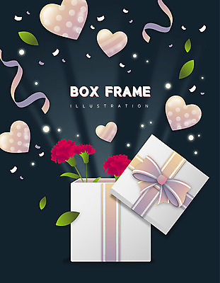 리본 일러스트 나뭇잎 프레임 선물 사람없음 선물상자 상자 검은색 하트 어버이날 스승의날 카네이션 깜짝선물 프레임일러스트 국내일러스트 AI파일 모양 기념일 꽃 컬러 잎 파일형식 벡터
