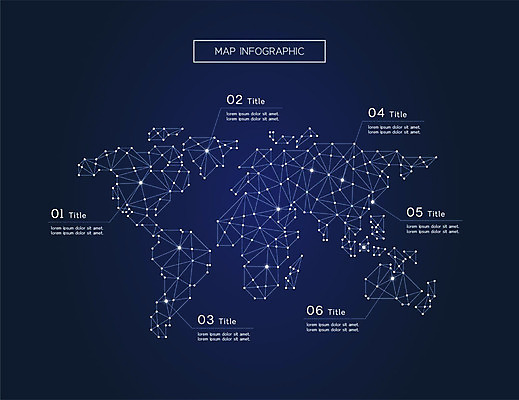 선 세계지도 지도 일러스트 사람없음 빛 별자리 인포그래픽 점 남색 국내일러스트 AI파일 컬러 세계 파일형식 벡터