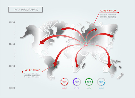 화살표 세계지도 지도 일러스트 그래프 사람없음 인포그래픽 점 연도 국내일러스트 AI파일 세계 파일형식 벡터