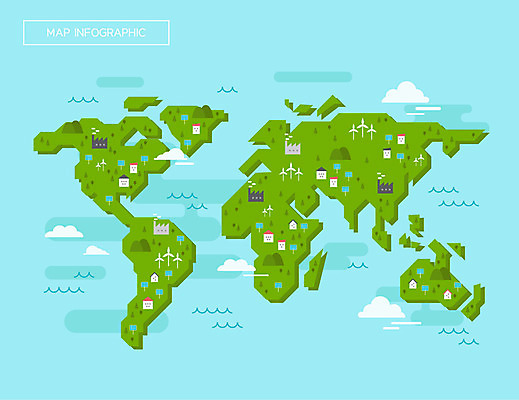 나무 세계지도 지도 일러스트 공장 주택 사람없음 파란색 인포그래픽 풍력에너지 풍력발전소 국내일러스트 AI파일 식물 컬러 공업 건물 세계 발전소 그린에너지 파일형식 벡터