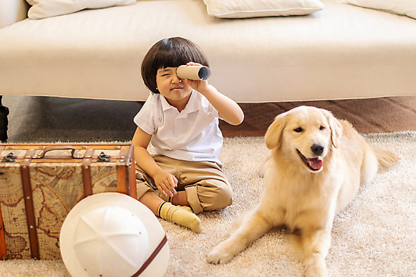 포토 JPG 전신 한마리 남자 반려견 어린이 여행 놀이 함께함 실내 한명 앉기 앞모습 반려동물 소파 여행가방 망원경 한국인 골든리트리버 강아지 즐거움 탐색 반려 소년한명만 국내포토 동물 1 감정 뷰포인트 컨셉 의자 가방 모션 사람 동양인 내부 개 리트리버 남자한명만 소년만 파일형식