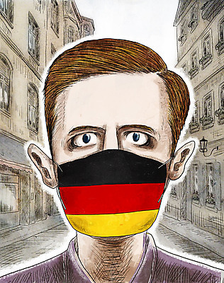 PSD 외국인 남자 일러스트 독일 마스크 한명 안전 인종 상반신 성인 바이러스 국기 질병 감기 사회이슈 독일국기 인플루엔자 성인남자한명만 코로나바이러스 델타변이바이러스 국내일러스트 1 유럽 컨셉 의학 사람 남자한명만 성인남자만 파일형식