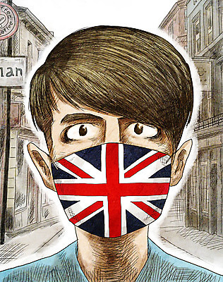 PSD 외국인 남자 일러스트 영국 마스크 한명 안전 인종 상반신 성인 바이러스 국기 질병 감기 사회이슈 인플루엔자 성인남자한명만 코로나바이러스 델타변이바이러스 국내일러스트 1 유럽 컨셉 의학 사람 남자한명만 성인남자만 파일형식