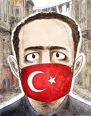 PSD 외국인 남자 일러스트 마스크 한명 안전 인종 상반신 성인 바이러스 국기 질병 감기 사회이슈 인플루엔자 터키국기 성인남자한명만 코로나바이러스 델타변이바이러스 튀르키예 국내일러스트 1 아시아 컨셉 의학 사람 남자한명만 성인남자만 파일형식