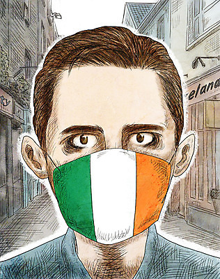 PSD 외국인 남자 일러스트 마스크 한명 안전 인종 상반신 성인 바이러스 국기 질병 감기 사회이슈 아일랜드 아일랜드국기 인플루엔자 성인남자한명만 코로나바이러스 델타변이바이러스 국내일러스트 1 유럽 컨셉 의학 사람 남자한명만 성인남자만 파일형식